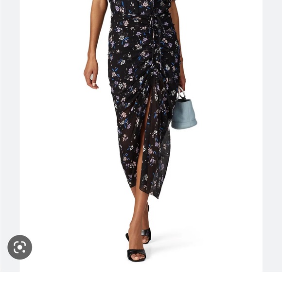 Veronica Beard Mariposa Floral midi dress, black. Size 4 - Picture 4 of 12